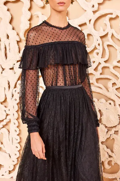 Ulla Johnson Anelise Blouse In Noir In Black