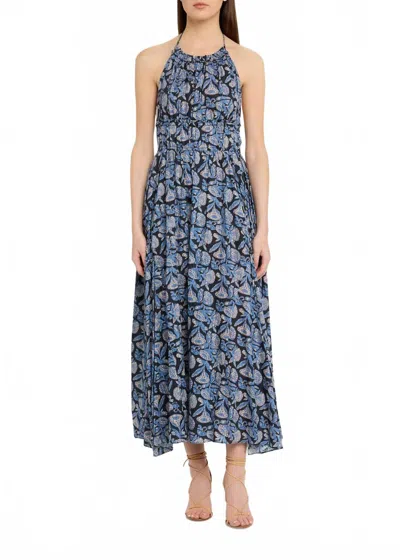 Ulla Johnson Anelise Halter Midi Dress In Zinnia In Blue