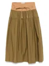 Ulla Johnson Angeline Skirt In Sahara Colorblock In Green