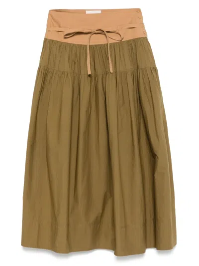 Ulla Johnson Angeline Midi Skirt In Green