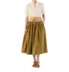 Ulla Johnson Angeline Skirt In Sahara Colorblock In Green