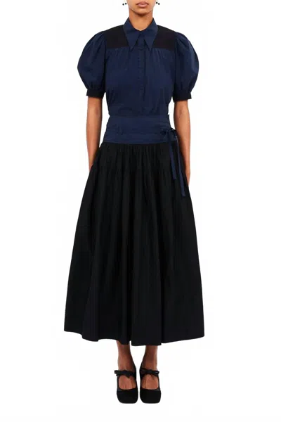 Ulla Johnson Angeline Skirt In Twilight Colorblock In Black