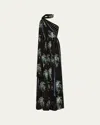 Ulla Johnson Angelique Draped Scarf Gown In Multi In Blue