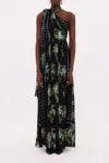 Ulla Johnson Angelique Draped Scarf Gown In Multi In Black