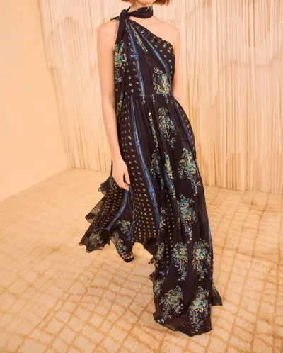 Ulla Johnson Angelique Draped Scarf Gown In Twilight In Brown