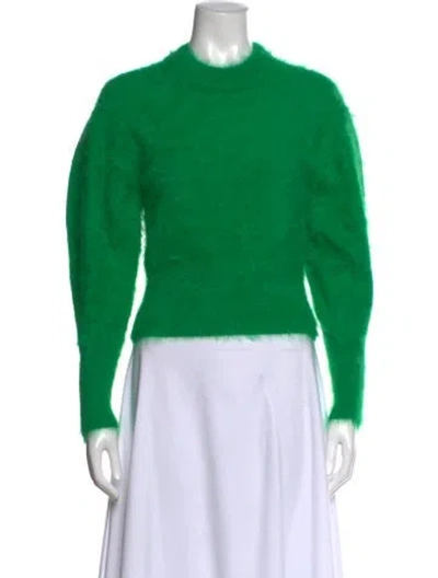 Pre-owned Ulla Johnson Angora Crew Neck Sweater In Green