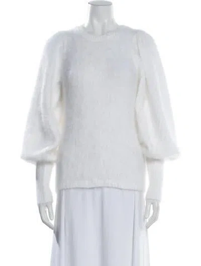 Pre-owned Ulla Johnson Angora Crew Neck Sweater In Neutral