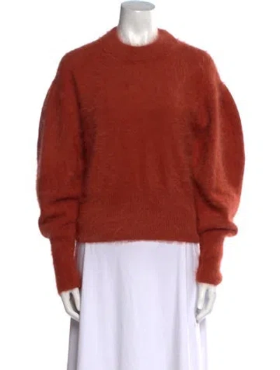 Pre-owned Ulla Johnson Angora Crew Neck Sweater In Orange