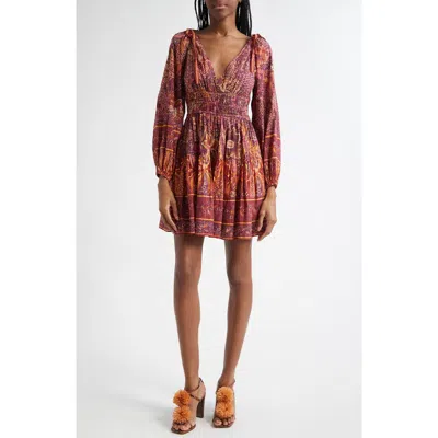 Ulla Johnson Anika Floral Print Long Sleeve Minidress In Odessa