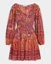 Ulla Johnson Anika Floral Print Long Sleeve Minidress In Multi