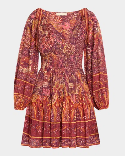 Ulla Johnson Anika Floral Print Long Sleeve Minidress In Multi