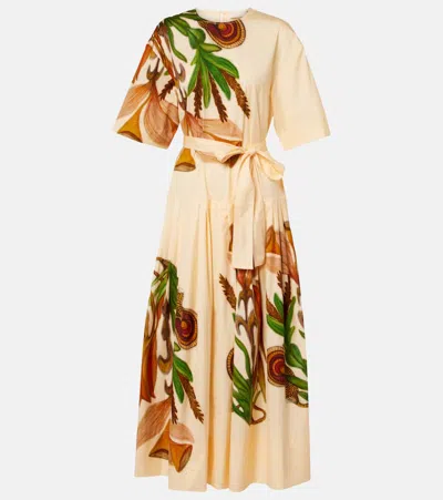 Ulla Johnson Aniline Drop-waist Cotton Midi Dress In Neutral