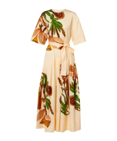 Ulla Johnson Aniline Drop-waist Cotton Midi Dress In Neutral