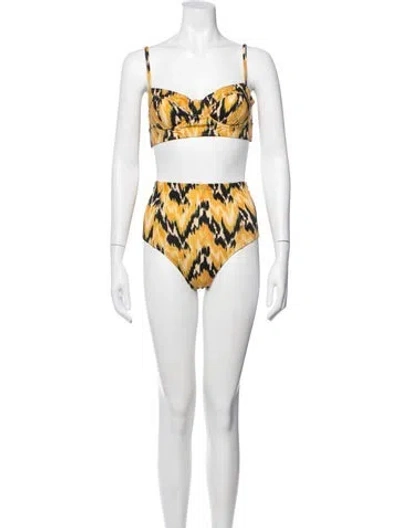 Pre-owned Ulla Johnson Animal Print Bikini W/ Tags In Neutrals