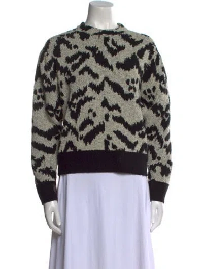 Pre-owned Ulla Johnson Animal Print Crew Neck Sweater
