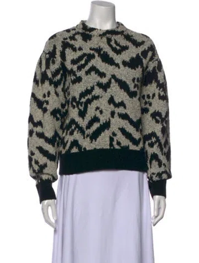 Pre-owned Ulla Johnson Animal Print Crew Neck Sweater