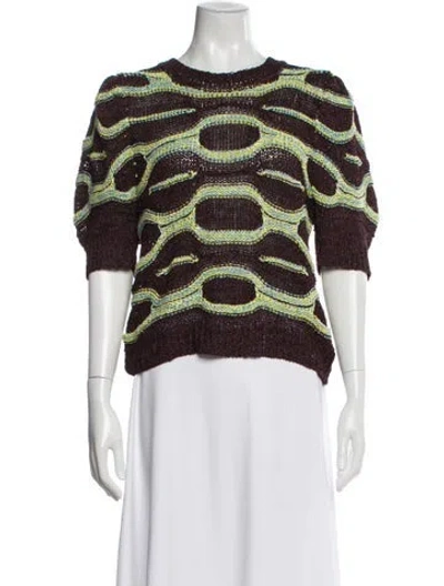 Pre-owned Ulla Johnson Animal Print Crew Neck Sweater In Multi