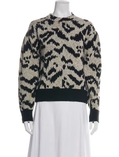 Pre-owned Ulla Johnson Animal Print Crew Neck Sweater In Multi