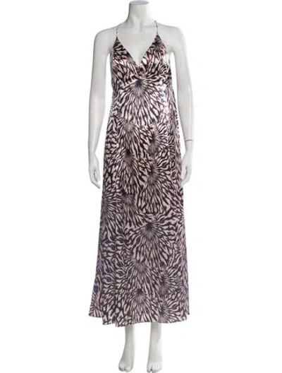 Pre-owned Ulla Johnson Animal Print Long Dress In Multicolor