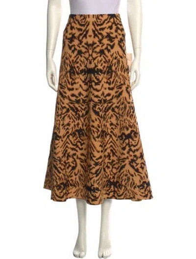 Pre-owned Ulla Johnson Animal Print Midi Length Skirt W/ Tags