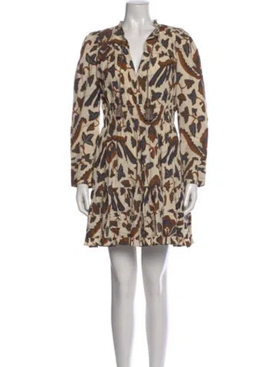 Pre-owned Ulla Johnson Animal Print Mini Dress In Neutral