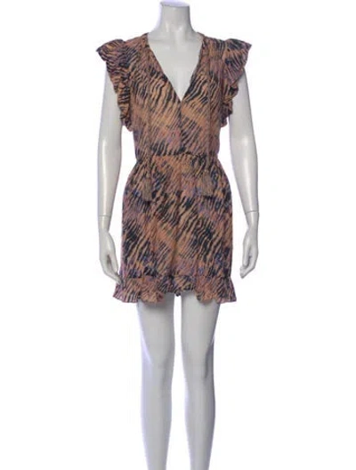 Pre-owned Ulla Johnson Animal Print Mini Dress In Neutral