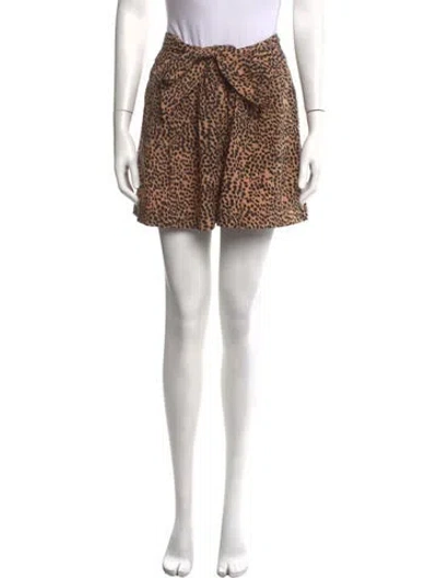 Pre-owned Ulla Johnson Animal Print Mini Shorts In Multicolor