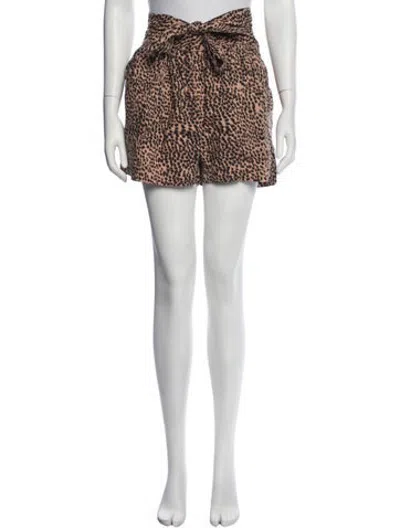 Pre-owned Ulla Johnson Animal Print Mini Shorts In Multicolor