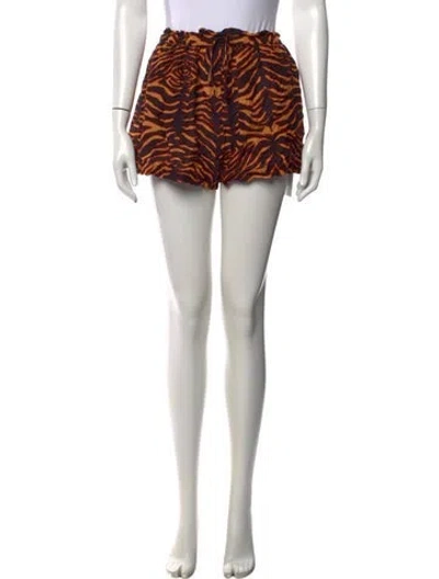 Pre-owned Ulla Johnson Animal Print Mini Shorts In Neutrals