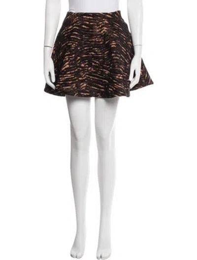 Pre-owned Ulla Johnson Animal Print Mini Skirt In Black
