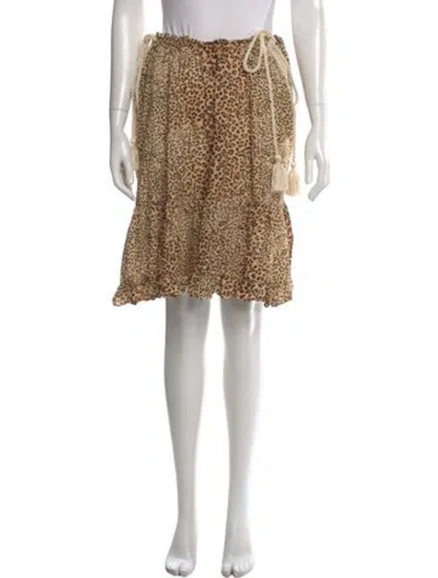 Pre-owned Ulla Johnson Animal Print Mini Skirt In Brown