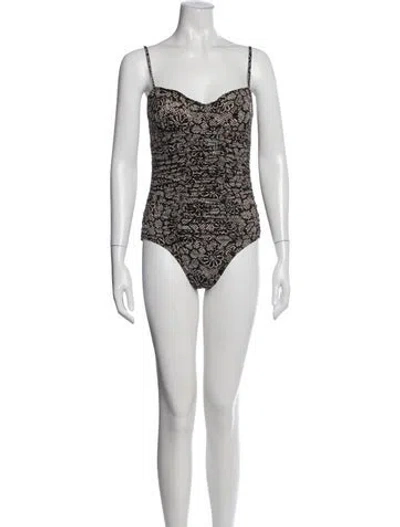 Pre-owned Ulla Johnson Animal Print Pleated Accents One-piece In Black