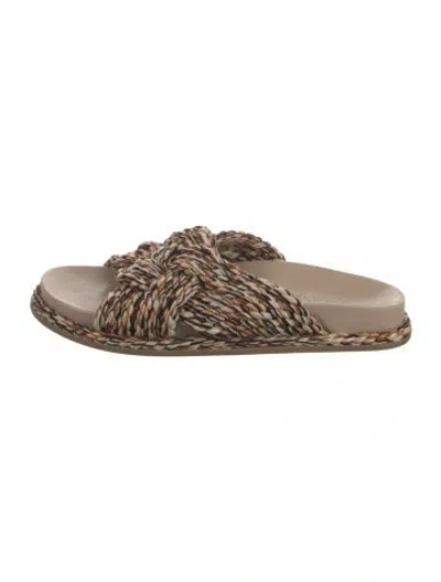 Pre-owned Ulla Johnson Animal Print Slides In Neutrals