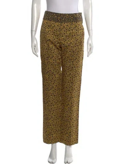 Pre-owned Ulla Johnson Animal Print Wide Leg Pants In Multi
