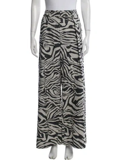 Pre-owned Ulla Johnson Animal Print Wide Leg Pants W/ Tags In Neutral