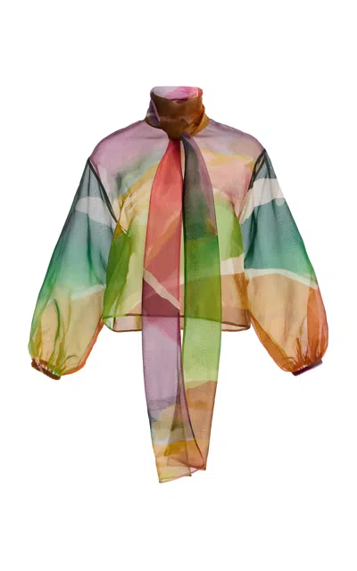 Ulla Johnson Anisa Printed Silk Blouse In Multi
