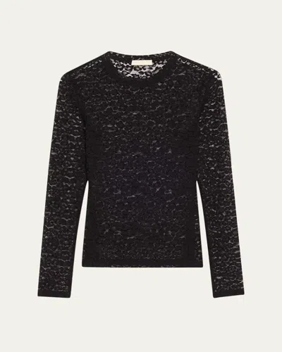 Ulla Johnson Anise Leopard Long-sleeve Top In Black