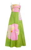 Ulla Johnson Anise Printed Cotton Midi Dress In Green