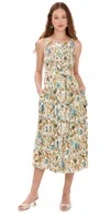 Ulla Johnson Annabeth Belted Pleated Floral-print Silk Crepe De Chine Midi Dress In Flora