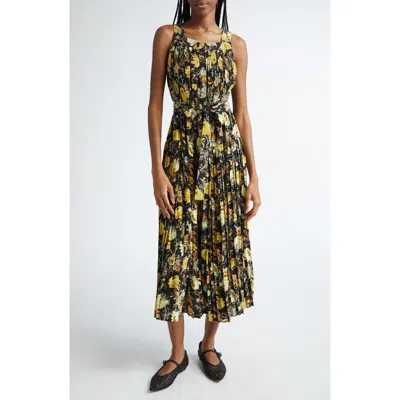 ULLA JOHNSON ULLA JOHNSON ANNABETH PLEATED BUTTON FRONT SILK MAXI DRESS