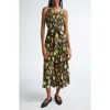 Ulla Johnson Annabeth Pleated Button Front Silk Maxi Dress In Baroque