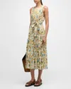 Ulla Johnson Annabeth Belted Pleated Floral-print Silk Crepe De Chine Midi Dress In Flora