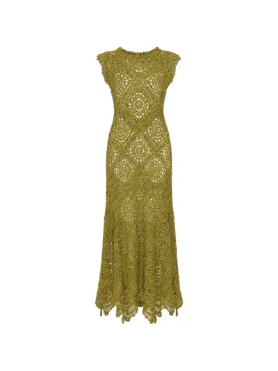 Ulla Johnson Annalisa Crochet-knit Dress In Green