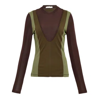 Ulla Johnson Annete Jersey Long Sleevetop Militaire In Green