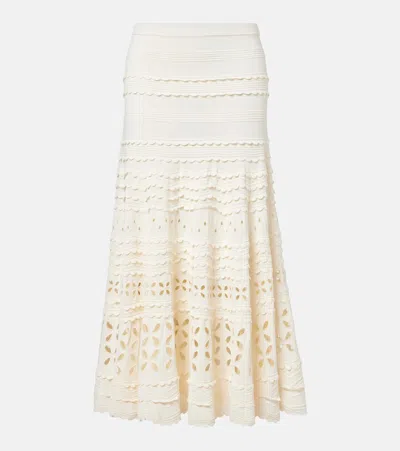 Ulla Johnson Annisa Broderie Anglaise Midi Skirt In Neutral
