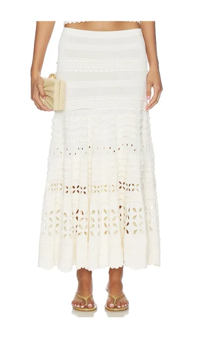 Ulla Johnson Annisa Eyelet Knit Skirt In White