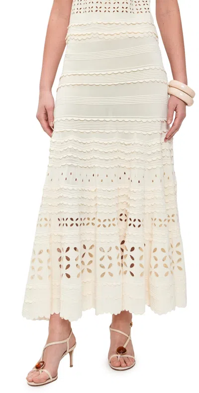 Ulla Johnson Annisa Eyelet Knit Skirt Cowrie In Brown