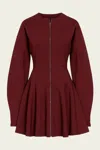 Ulla Johnson Ansel Mini Dress With Zipper Front Mahogany In Burgundy