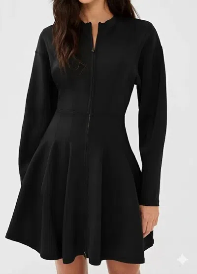 Ulla Johnson Ansel Mini Dress With Zipper Front In Noir In Black