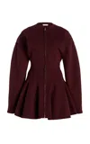 Ulla Johnson Ansel Zip Front Mini Dress In Burgundy